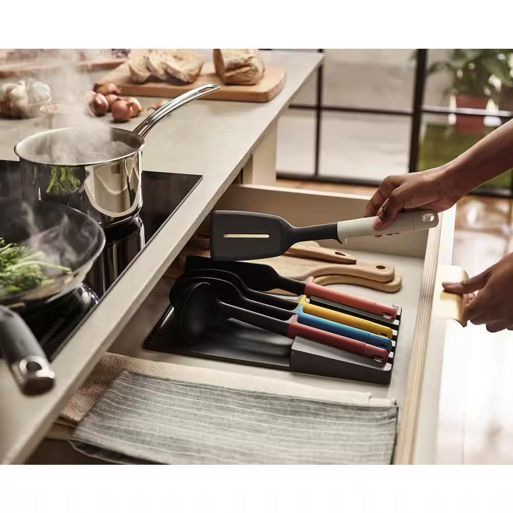 Elevate 5-Piece Kitchen Utensil Set with Storage Tray