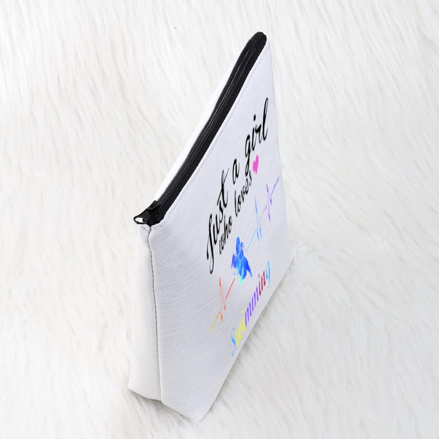Just a Girl Who Loves Swimming Gifts Makeup Bag Swim Cosmetic Bags Gifts for Swimming Pool Lovers Travel Bag (Just a Girl Who Loves Swimming Cosmetic Bag)