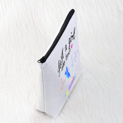 Just a Girl Who Loves Swimming Gifts Makeup Bag Swim Cosmetic Bags Gifts for Swimming Pool Lovers Travel Bag (Just a Girl Who Loves Swimming Cosmetic Bag)