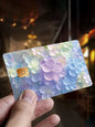 1Pc/2Pcs Slim Credit Card Skin, Floral Design Macaron Color PVC Durable Anti-Fingerprint Privacy Protection Sticker, Suitable for Bank Cards, Bus Cards, Debit Cards, Commuter Cards, Campus Cards DIY Decorative Sticker,Back to School,School Supplies
