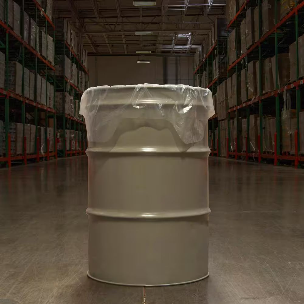 55 Gallon Clear Heavy-Duty Flap Tie Drum Liner Trash Bags (80-Count)