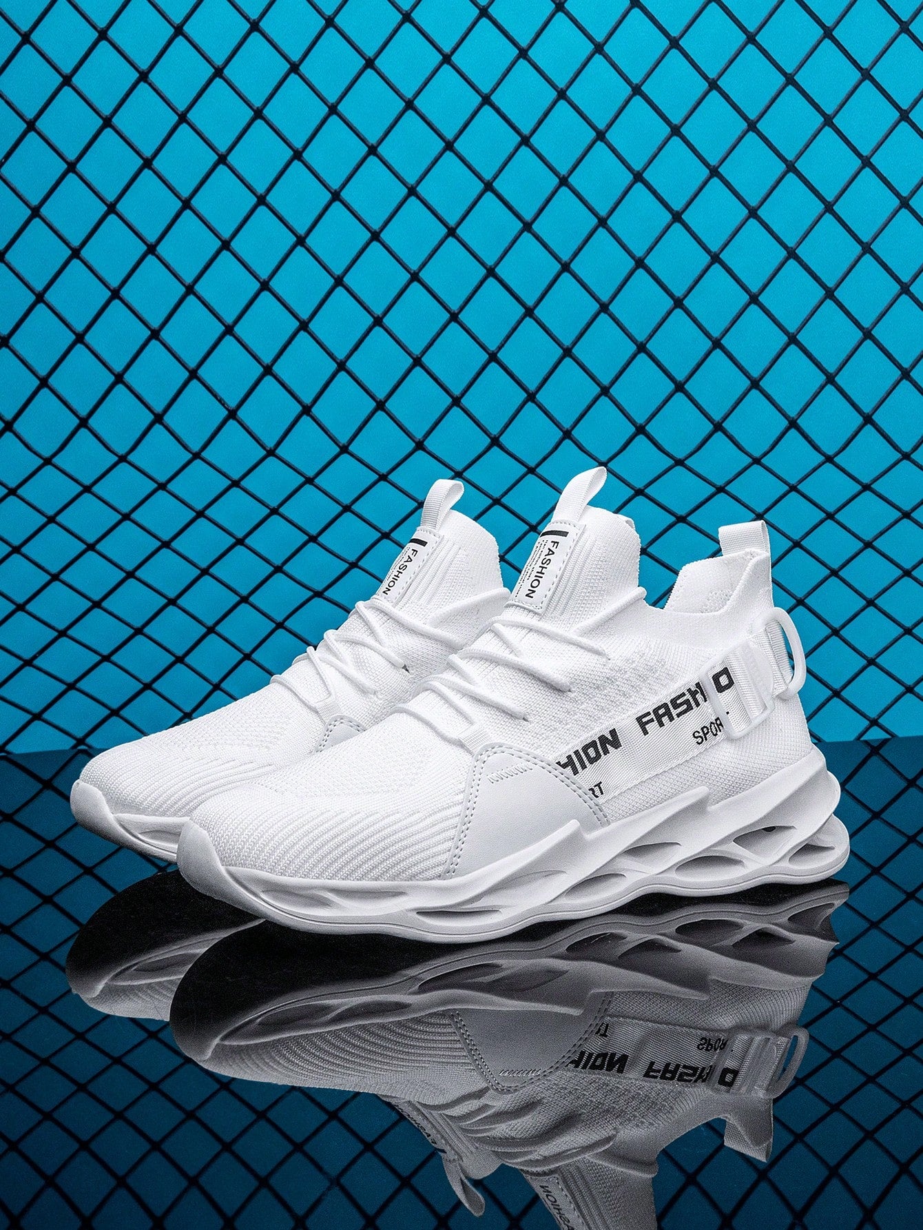 Men'S Hollow Knit Breathable Sports Casual Running Sneakers