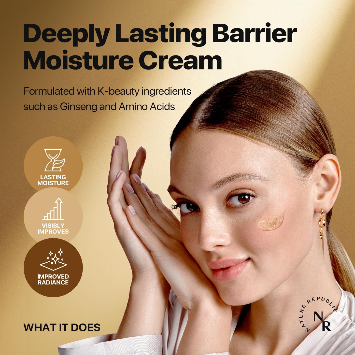 Ginseng Gold Silk Watery Cream 2.11 Oz(60G)-6 Years Korean Ginseng, 99.9% Pure Gold Premium Skin Care, Anti-Aging Moisturizer for Skin, Wrinkle Care with Ginseng Saponins (60G)