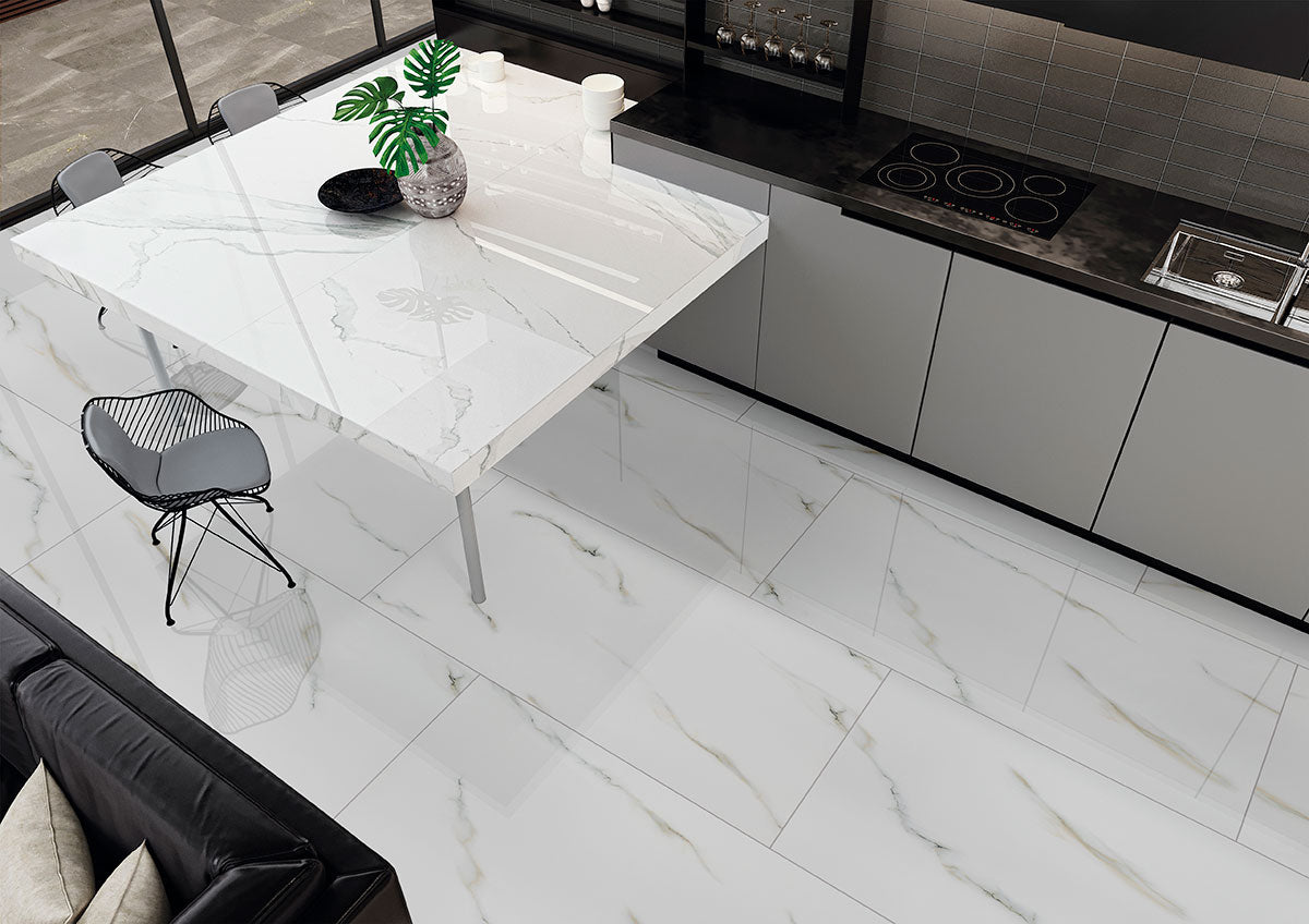 ARIA BIANCO 24x48 POLISHED PORCELAIN TILE