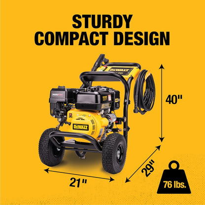 DXPW3400PRNB-S Pressuready 3400 PSI Gas Pressure Washer with Quick Start Technology, 2.5 GPM Axial Cam Pump, 208Cc Engine, Cold Water, Includes 25-Ft Hose, Nozzles, Spray Gun & Wand, 49-State