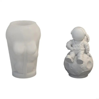 L21E Silicone Mold for Moon Space Figure Easy to Use Silicone Mold for Making Astronautic Crafts Table Decors Ornament