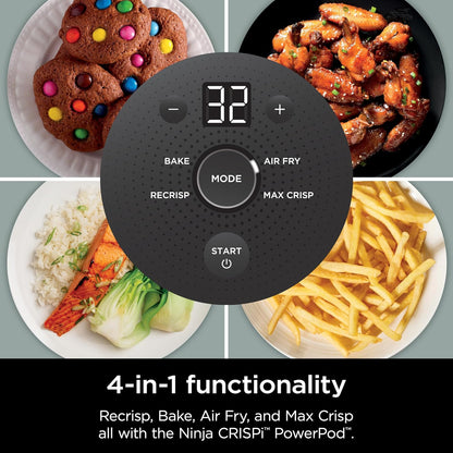 Crispi Air Fryer, Microwave, Freezer & Dishwasher Safe, Non Toxic Glass Portable Cooking System, 4 QT & 6 Cup Glass Containers with Storage Lids, Easy Meals, Air Fry, Bake, Green, FN101SG