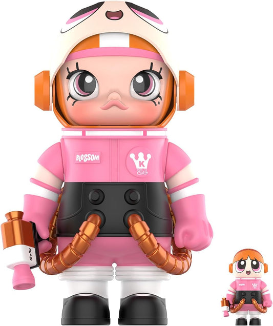 MEGA Space Molly 400%+100% the Powerpuff Girls-Blossom Collection Figurine, 400%: 11.8 Inch+100%: 2.76 Inch Height, Toys for Modern Home Décor, Collectible Art Toy