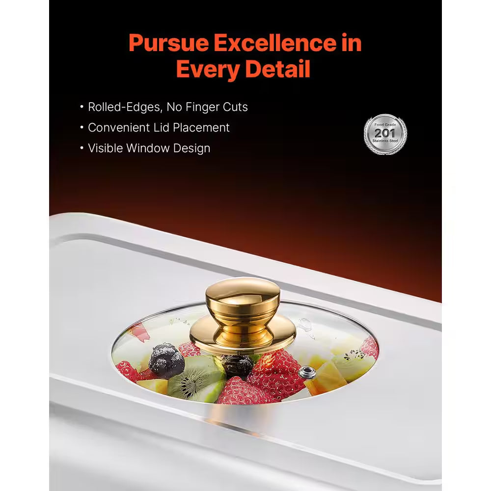 8 Qt. Chafing Dish Buffet Set Stainless Chafer with 2 Full & 4 Half Size Pans Rectangle Catering Warmer Server (2- Pack)