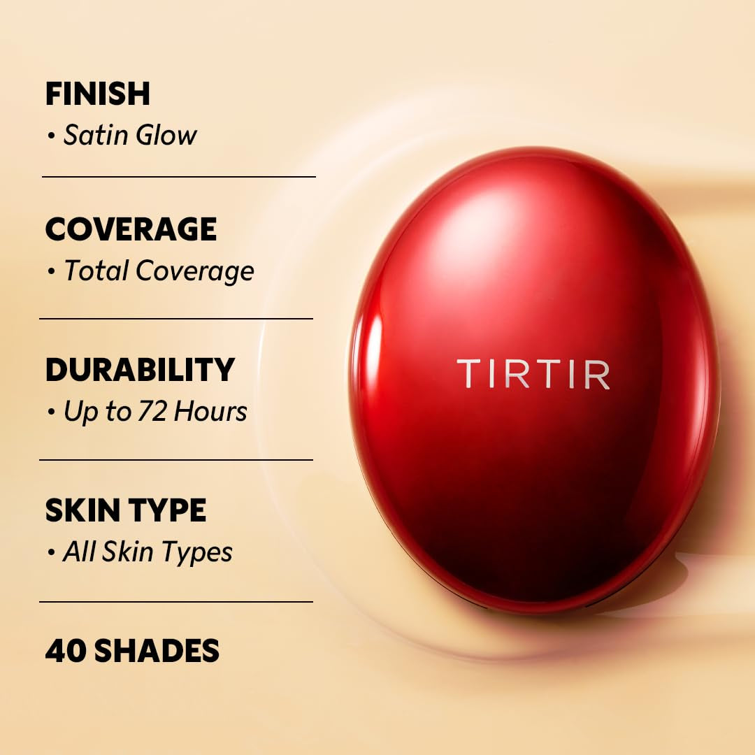 Mask Fit Red Cushion Foundation | Full Coverage, Weightless, Skin Fit, Satin Glow Finish, Korean Makeup, Beauty, Tattoo Cover Up, Buildable (#23N Sand, 0.63 Fl Oz)