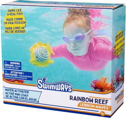 Rainbow Reef Fish Toy, Kids Swimming Accessories & Water Toys, Learn to Swim Pool Toys for Kids Ages 5 & Up, Batteries Included, Lebron Waves