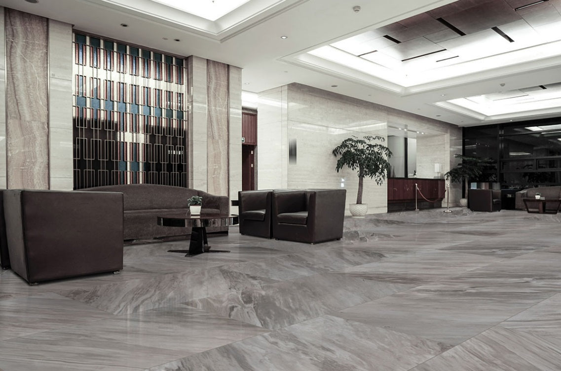 Eden Bardiglio 24x48 Porcelain Tile - Polished & Matte