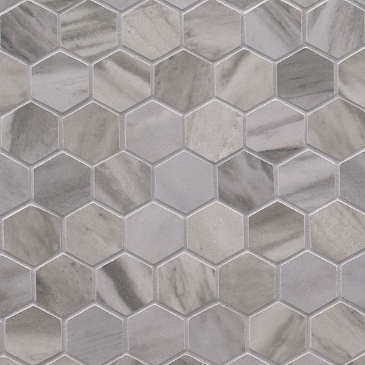 Eden Bardiglio 2" Hexagon Mosaic Porcelain - Matte