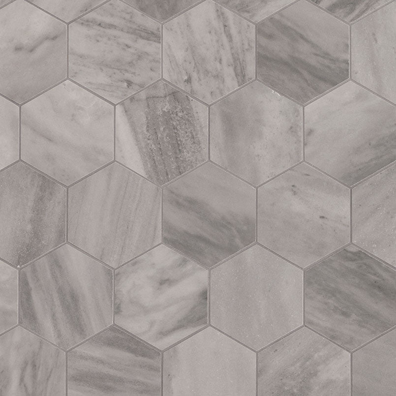 Eden Bardiglio 3" Hexagon Mosaic Porcelain - Matte