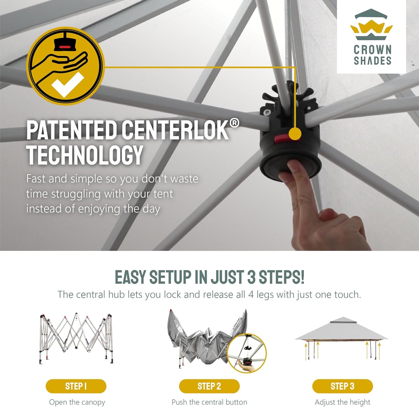 13X13 Pop up Gazebo, Canopy Tent, Gazebos on Clearance - Outdoor Gazebo for Backyard & Patio Furniture - Carpa Pop up Tent with Wheeled Sto-N-Go Cover Bag (Grey)