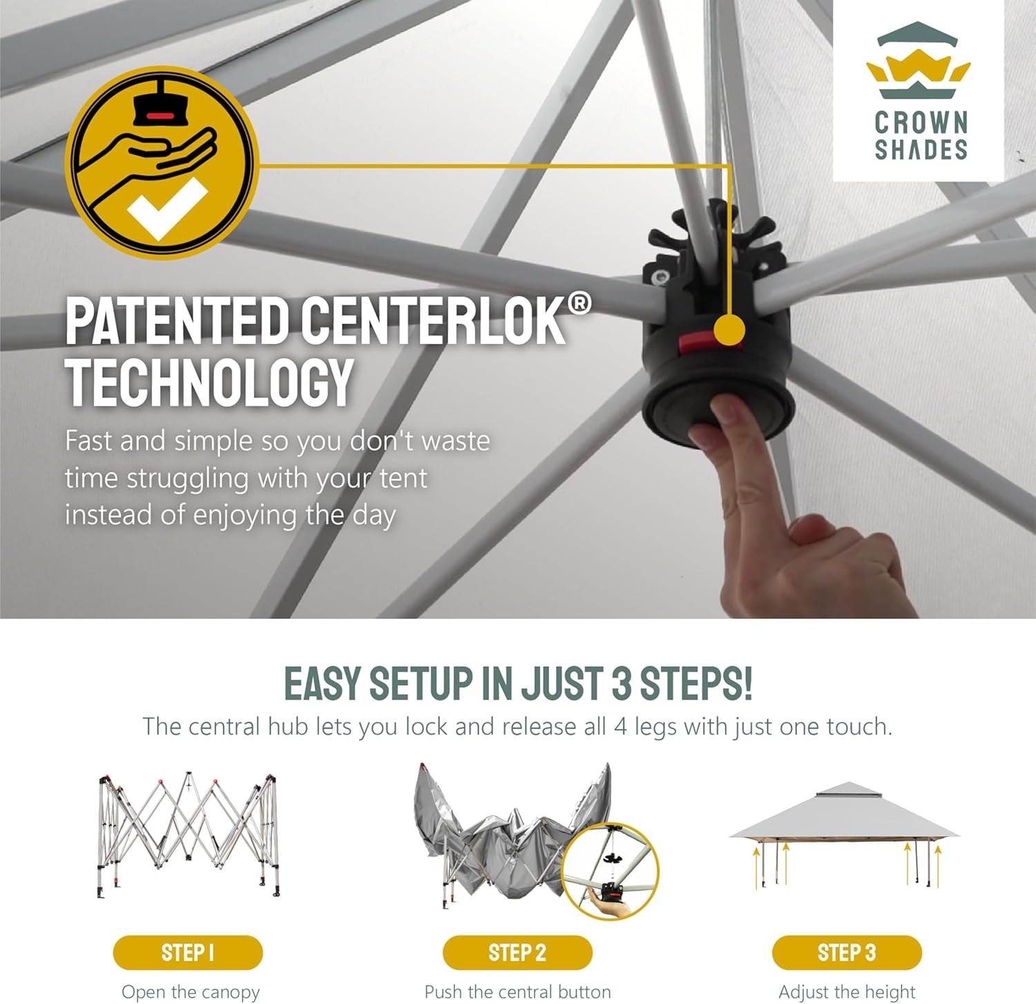 13X13 Pop up Gazebo, Canopy Tent, Gazebos on Clearance - Outdoor Gazebo for Backyard & Patio Furniture - Carpa Pop up Tent with Wheeled Sto-N-Go Cover Bag (Grey)