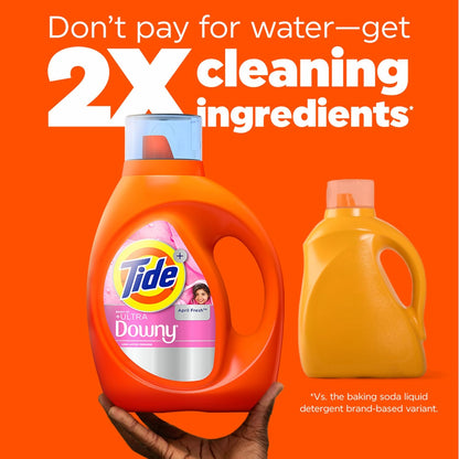 plus Boost of Ultra Downy Liquid Laundry Detergent, April Fresh Scent, 132 Fl Oz, 94 Loads, Laundry Detergent Liquid with Long-Lasting Freshness