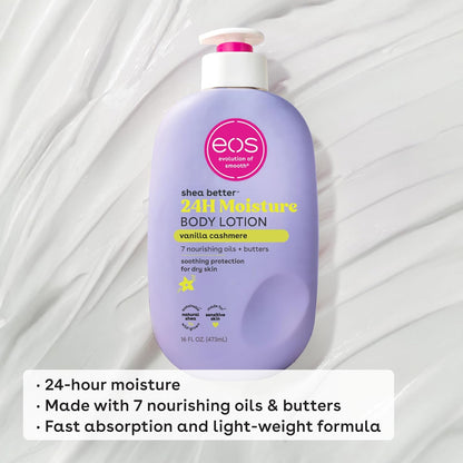 Shea Better Body Lotion Vanilla Cashmere, 24-Hour Moisture Skin Care, Lightweight & Non-Greasy, Natural Shea, Vegan, Vanilla Body Lotion, 16 Fl Oz
