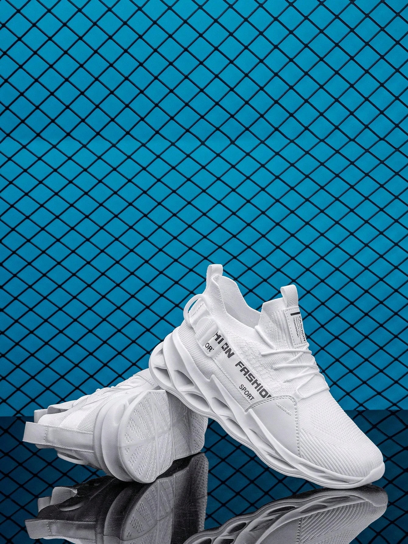 Men'S Hollow Knit Breathable Sports Casual Running Sneakers