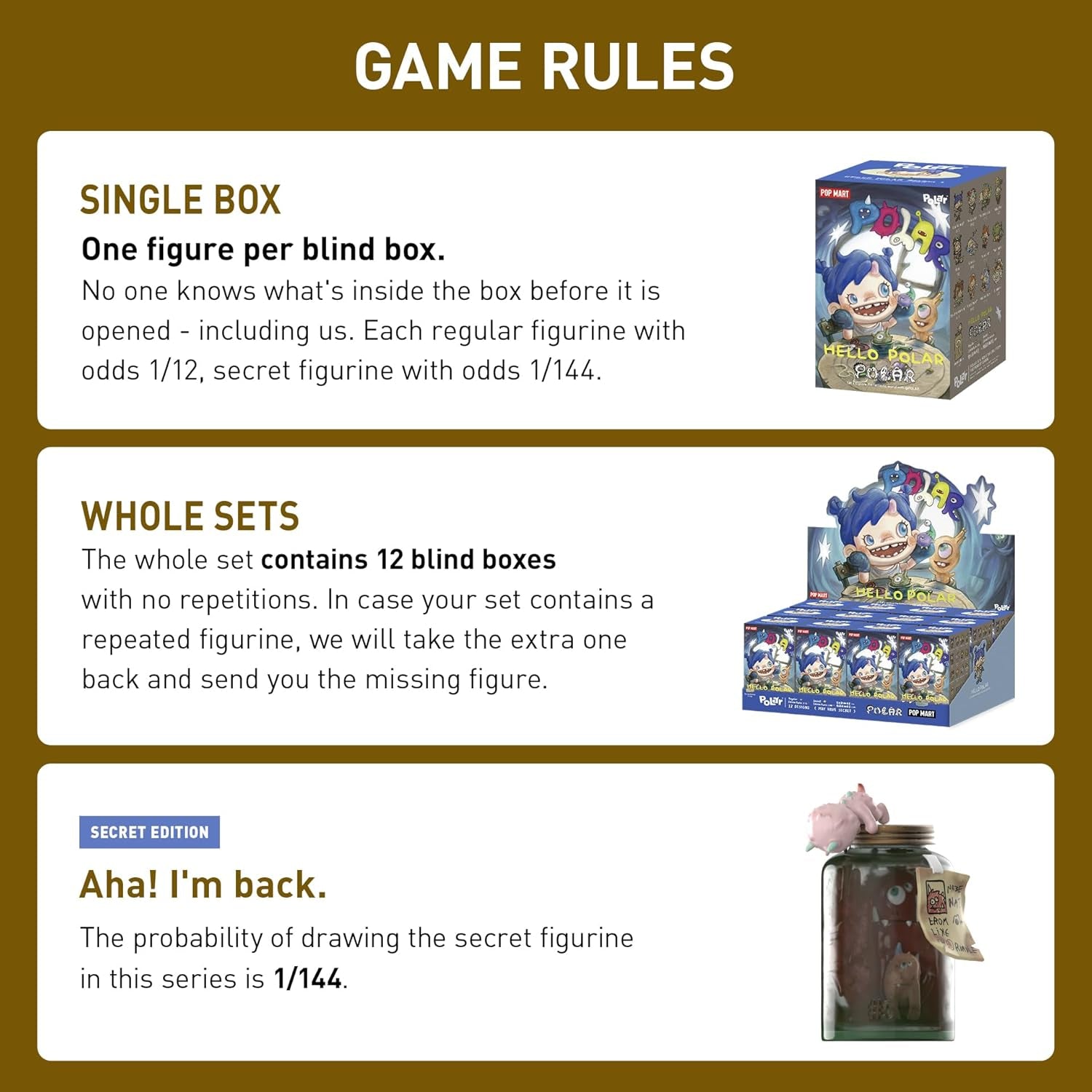 Polar - Hello Polar Season 1 Series Blind Box Figures, Random Design Action Figures Collectible Toys Home Decorations, Holiday Birthday Gifts, Single Box
