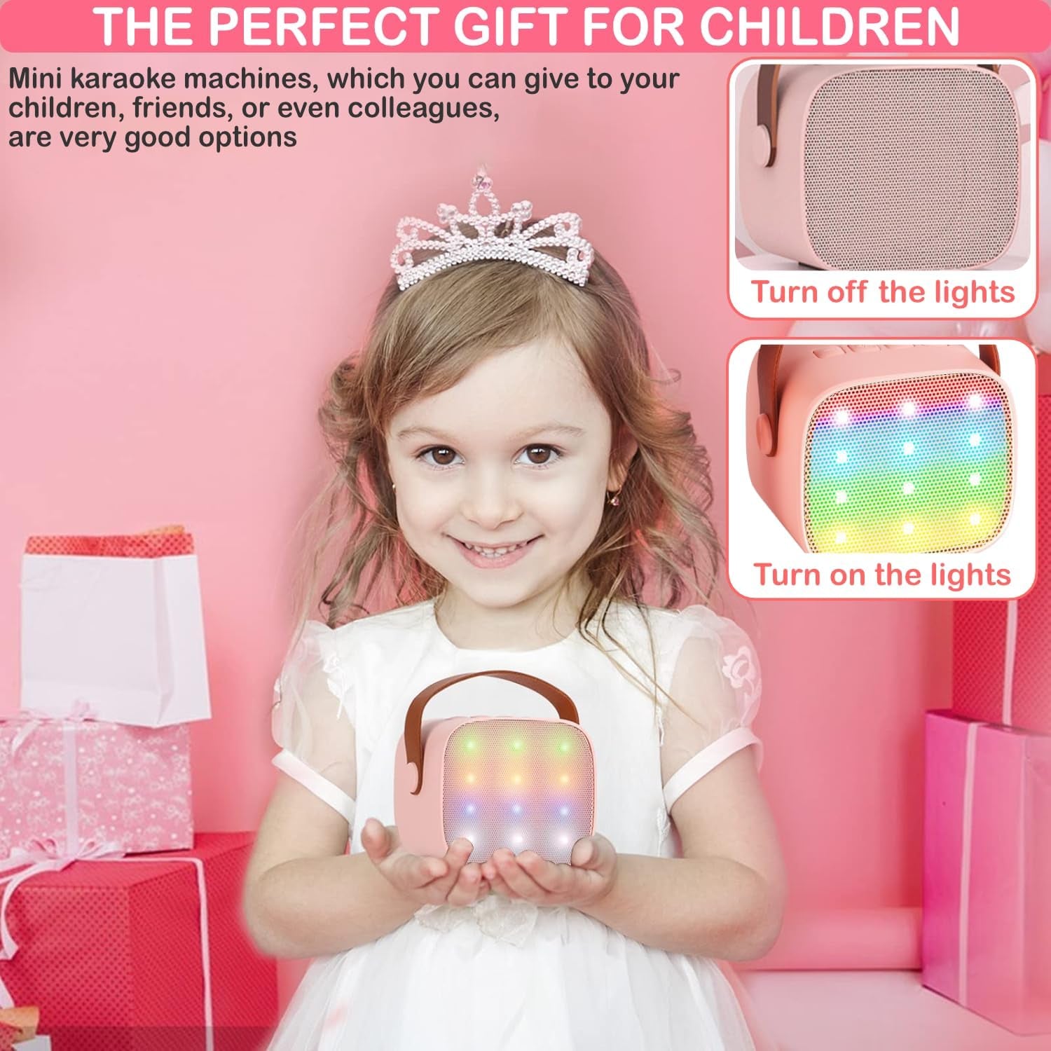 Mini Karaoke Machine for Kids & Adult, 4-12 Years Old Girls Christmas Birthday Gift for Girls & Boys, Karaoke Toys Gifts for Girls Ages 4, 5, 6, 7, 8, 9, 10, 12 +Year Old Birthday Party