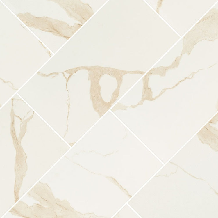 Eden Calacatta 24x48 Porcelain Tile - Matte & Polished