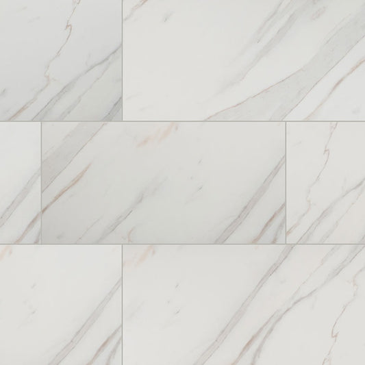 Pietra Calacatta 12x24 Porcelain Tile - Polished & Matte