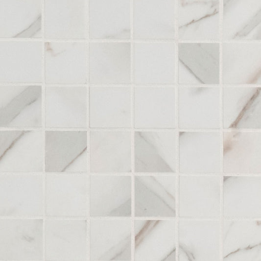 Pietra Calacatta 2x2 Porcelain Mosaic - Matte & Polished