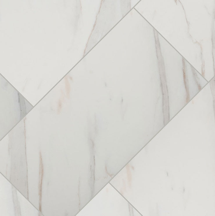 Pietra Calacatta 12x24 Porcelain Tile - Polished & Matte