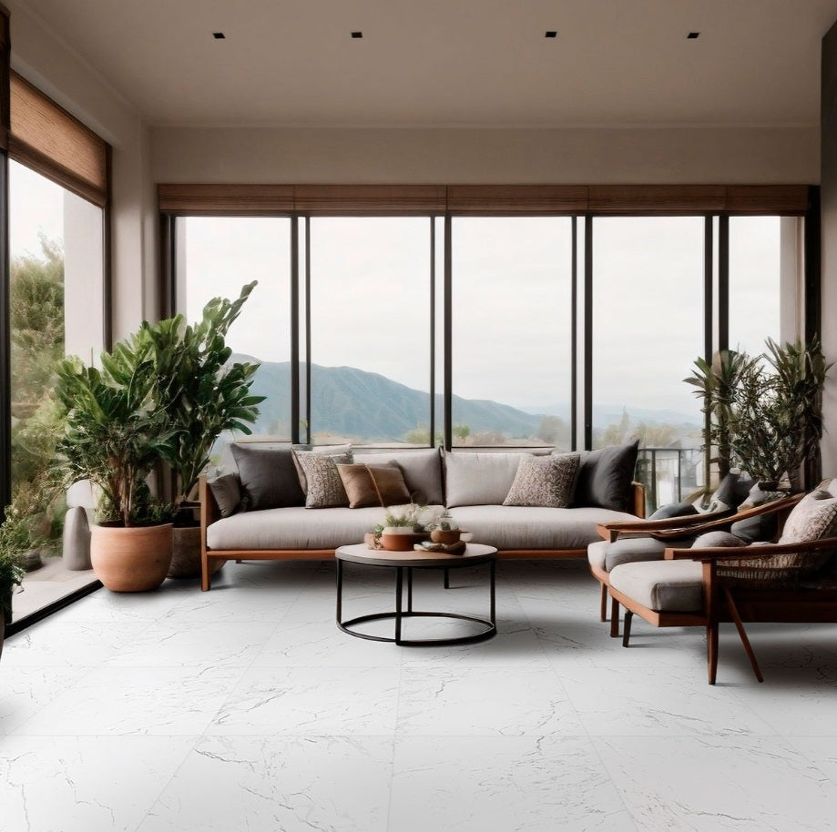 Pietra Carrara 24x24Porcelain Tile - Polished & Matte