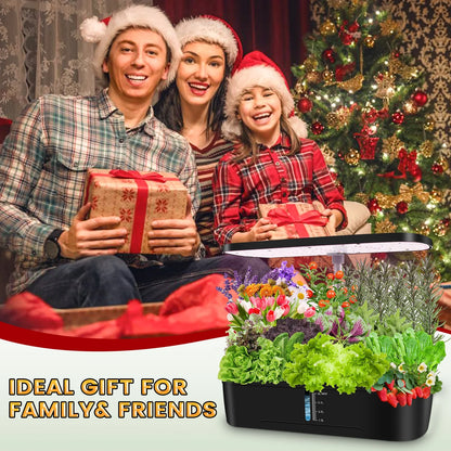 12 Pods Hydroponics Growing System,  Indoor Herb Garden Kit with Grow Lights, Height Adjustable Planting Germination Kit with Pump, Gardening Gifts Home Decor