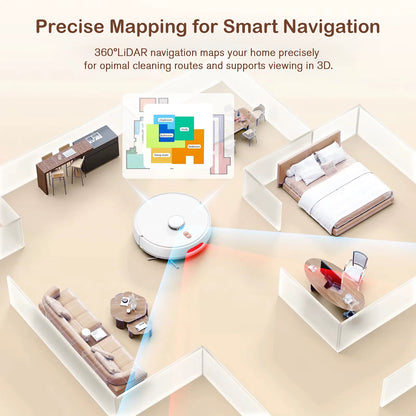 3-In-1 Sweeping Mopping Pet Grooming Robot Vacuum Cleaner with Lidar Navigation App & Voice Control Aspiradora Robot