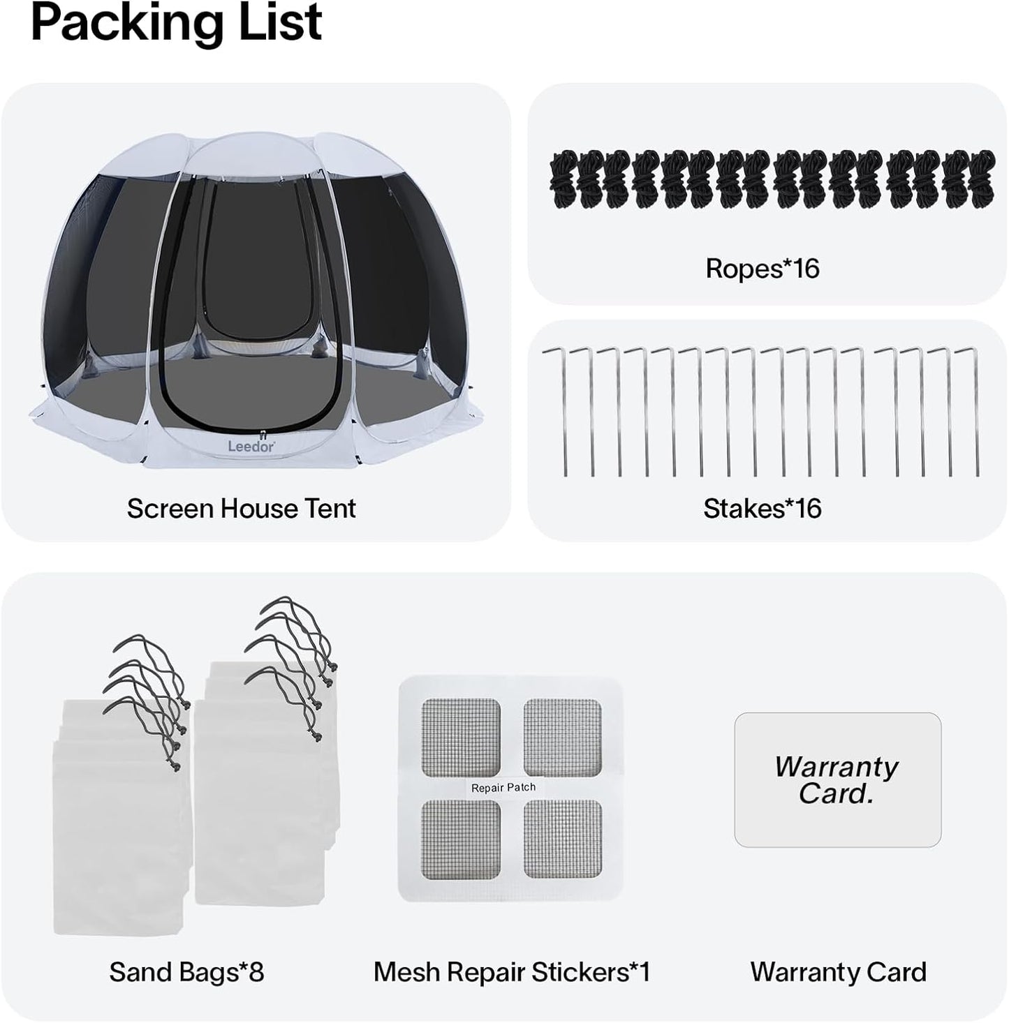 Pop up Screen House, 6-10-15 Person Outdoor Screen Tent，Camping Screen Room with Carry Bag, Screened Gazebo with Mosquito Netting, Instant UV Resistant Sun Shelter for Garden, Patio, Backyard