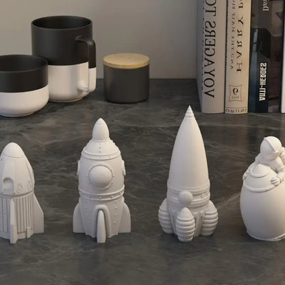 L21E Silicone Mold for Moon Space Figure Easy to Use Silicone Mold for Making Astronautic Crafts Table Decors Ornament