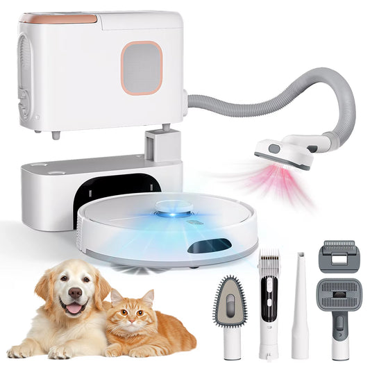 3-In-1 Sweeping Mopping Pet Grooming Robot Vacuum Cleaner with Lidar Navigation App & Voice Control Aspiradora Robot