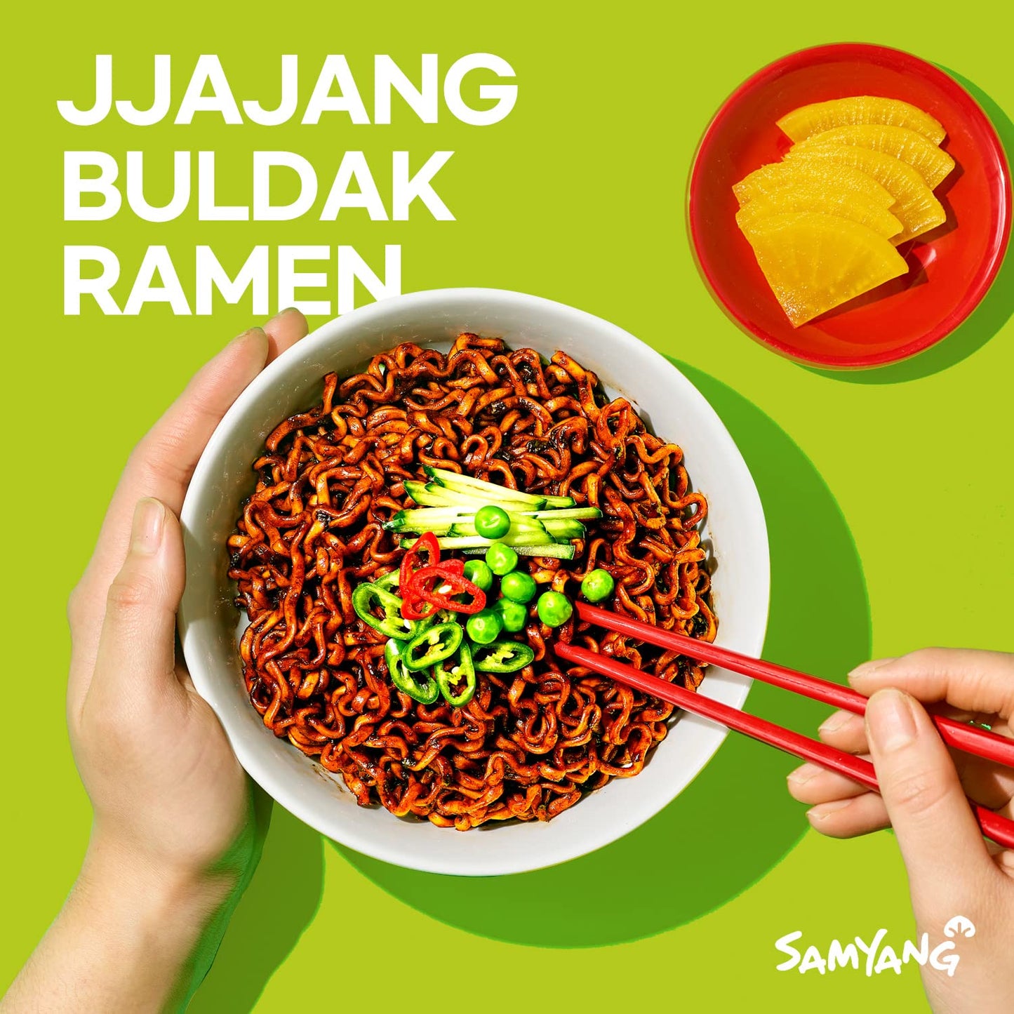 Buldak Jjajang Korean Spicy Hot Chicken Stir-Fried Noodles 4.94Oz (Pack of 5)