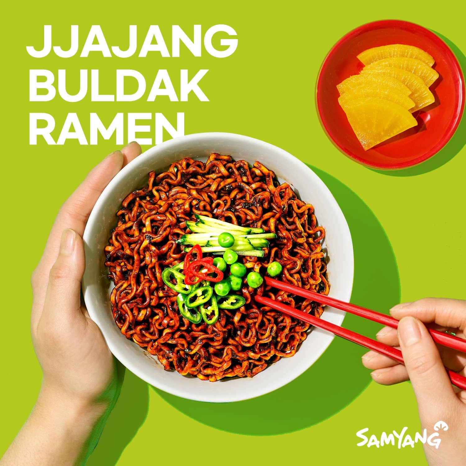 Buldak Jjajang Korean Spicy Hot Chicken Stir-Fried Noodles 4.94Oz (Pack of 5)