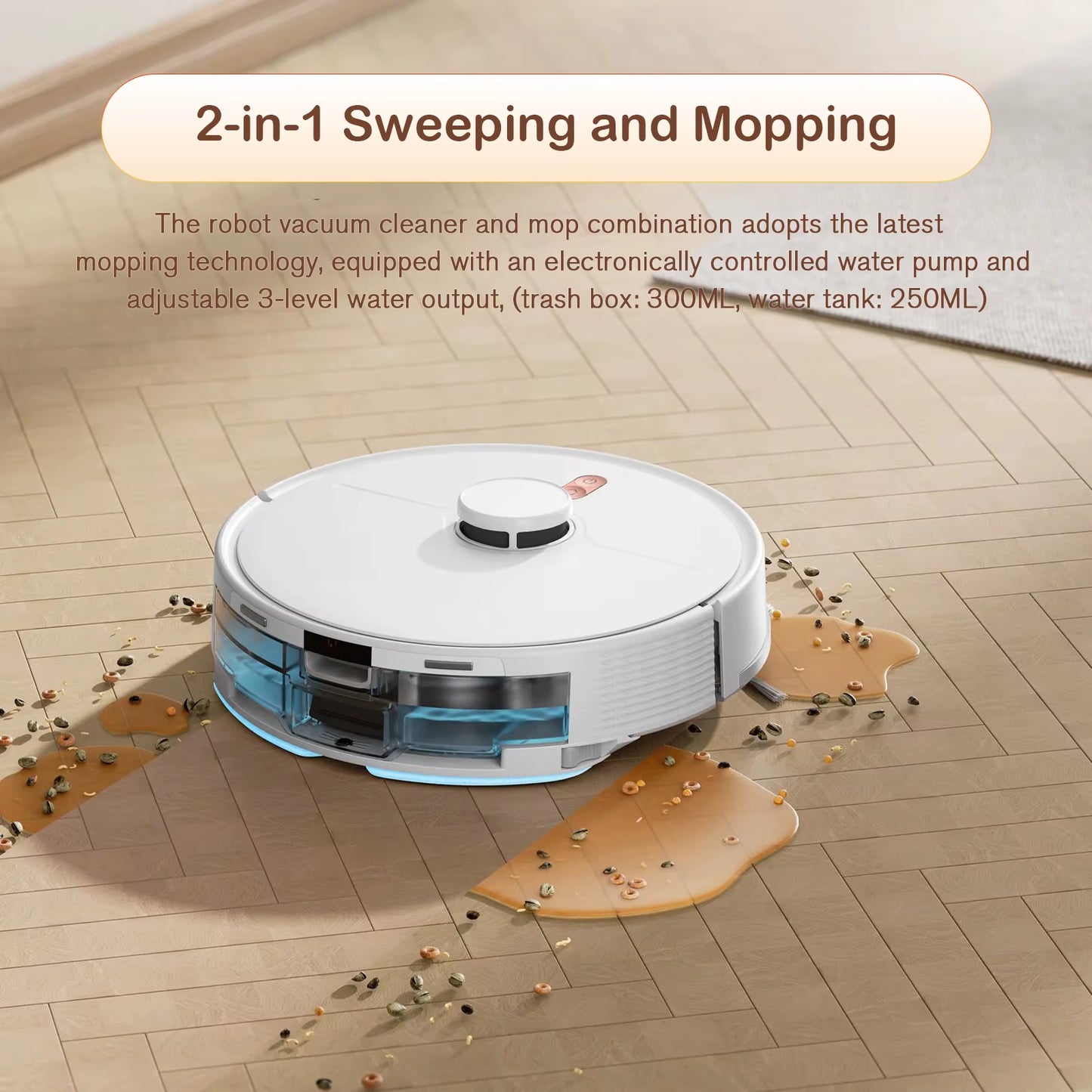 3-In-1 Sweeping Mopping Pet Grooming Robot Vacuum Cleaner with Lidar Navigation App & Voice Control Aspiradora Robot