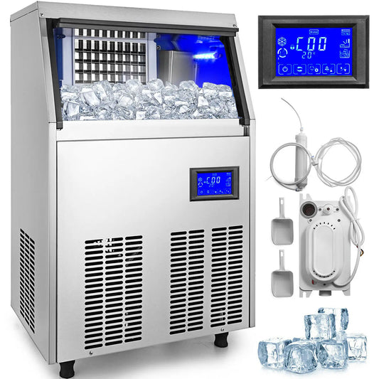 50-70 KG/24H Electric Ice Cube Making Machine Generator Production Stainless Steel Chopper for Restaurants Bars Commercial