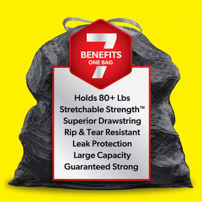 30 Gal. Forceflex Heavy Duty Large Drawstring Outdoor Black Trash Bags (50-Count)