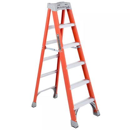 6 Ft. Fiberglass Step Ladder (10 Ft. Reach) with 300 Lbs. Load Capacity, Type IA Duty Rating