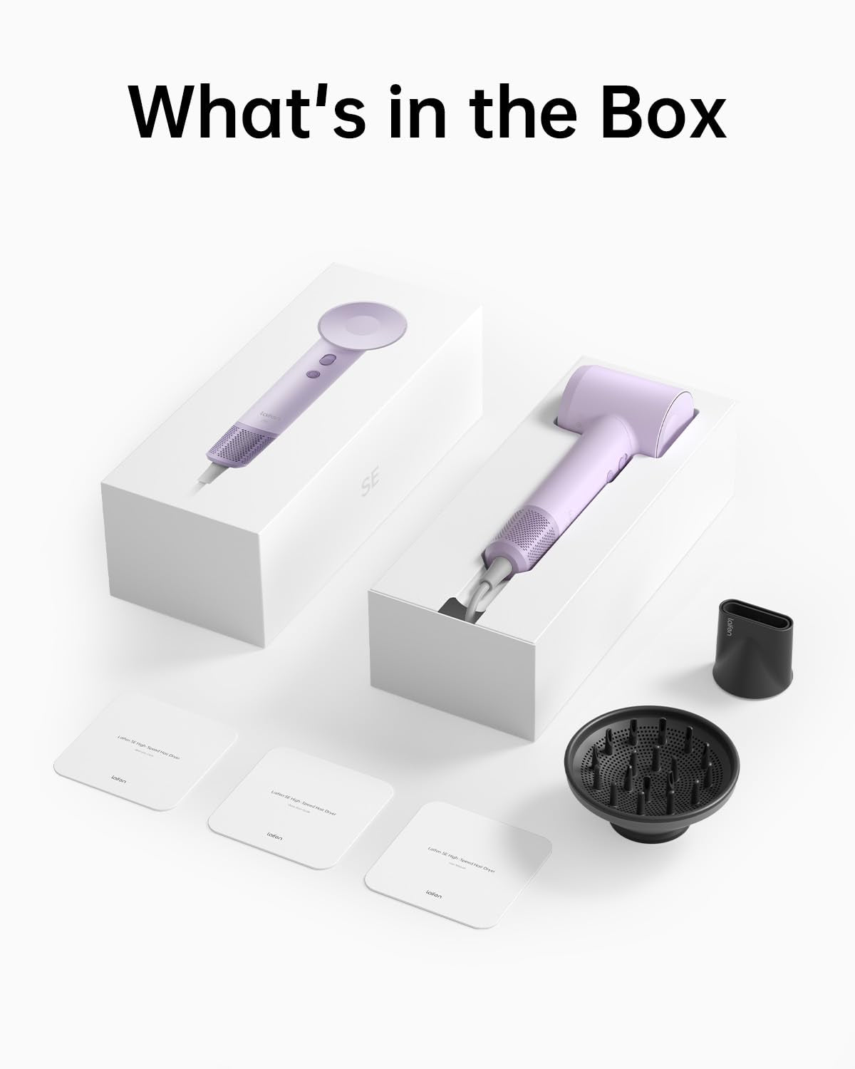 Hair Dryer SE, 200 Million Negative Ionic Blow Dryer with 105,000 RPM Brushless Motor 1400W Powerful Fast Drying High-Speed Low Noise Hairdryer with Magnetic Attachments