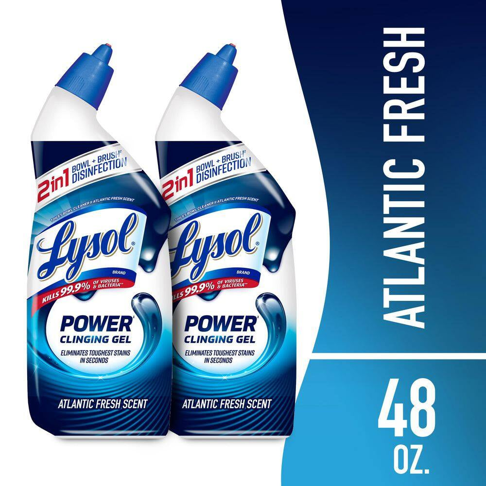 Power Toilet Bowl Cleaner Gel, for Cleaning and Disinfecting, Stain Removal, 24Oz (2 Pack)
