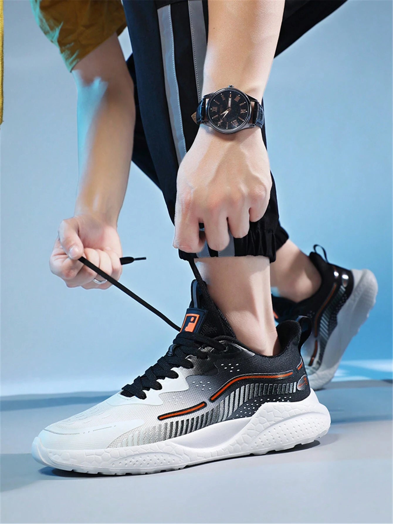 Unisex Casual Knitted Running Shoes, Thick Outsole and Elevated Height, Korean Design for Couple