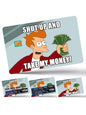 1/2/4Pcs Fun Cartoon Pattern PVC Card Stickers, Scratch-Resistant Ultra-Thin Anti-Fingerprint Decals, Suitable for Credit/Bank/Transportation Cards Decoration, Cool Personal Creative Gift