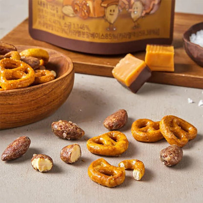 [Official Gilim ] Korean Salted Caramel & Pretzel Almonds Nut Protein Snack | After-School, Lunch, Office, Work, Trip Camping Snack | Pre-Workout Snack | Healthy Snacks| Korean Souvenir (Caramel Pretzel 1X190Gram)