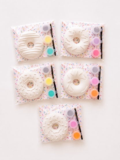 Donut Party Favor Plaster Magnet Paint Kit
