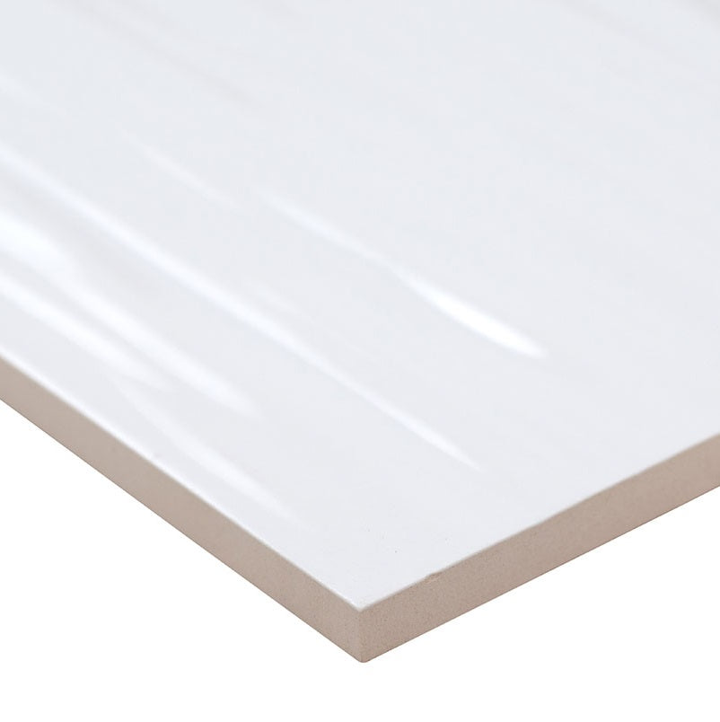 Dymo Stripe White 12x24 Ceramic tile - Glossy