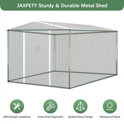 8 Ft. W X 12 Ft. D Outdoor Storage Metal Shed Building with Lockable Doors for Backyard Garden (96 Sq. Ft.)