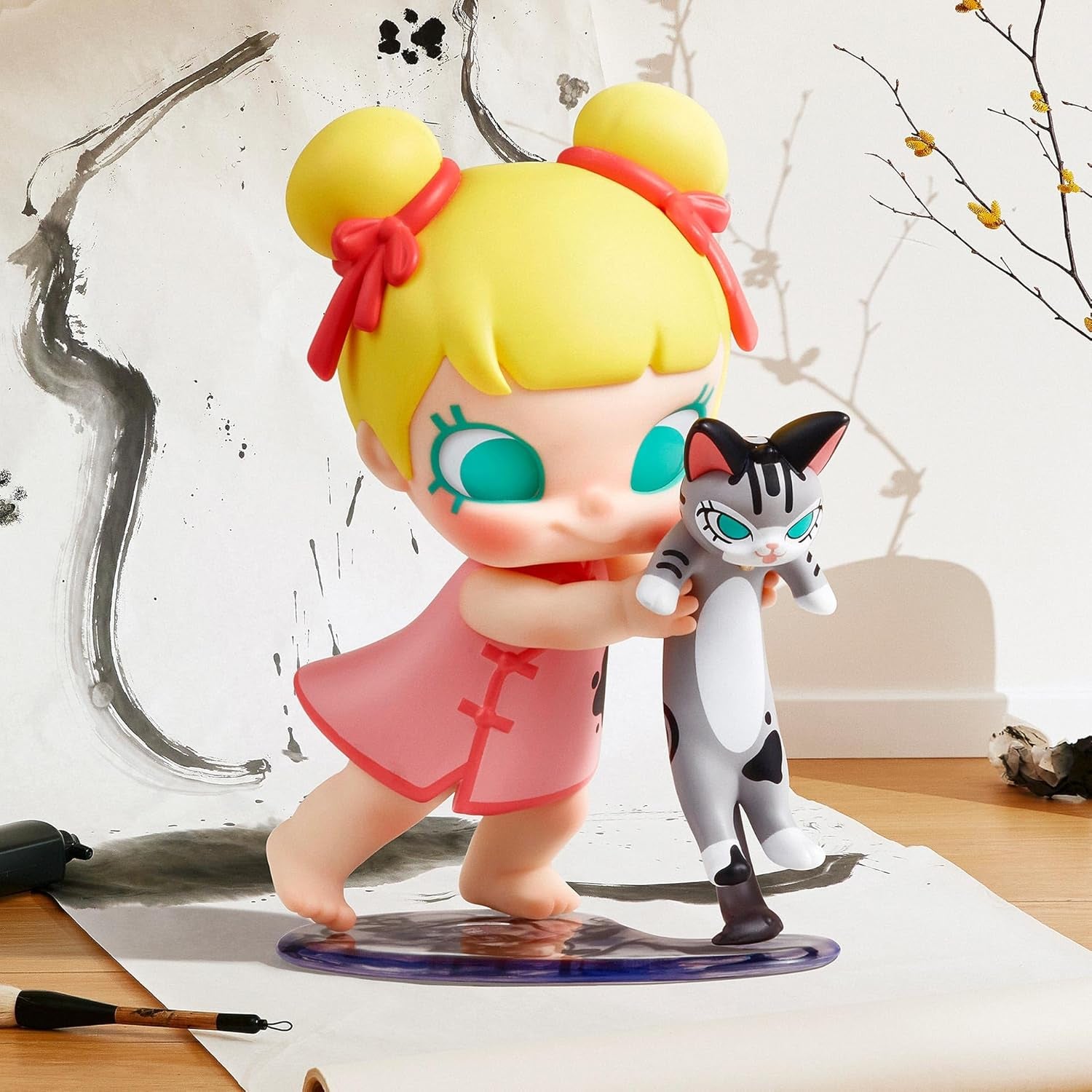 Baby Molly & Baby Tabby Series Figures, 12Pcs Blind Box Figures, Random Design Action Figures Collectible Toys Home Decorations, Holiday Birthday Gifts for Girls and Boys, Whole Set